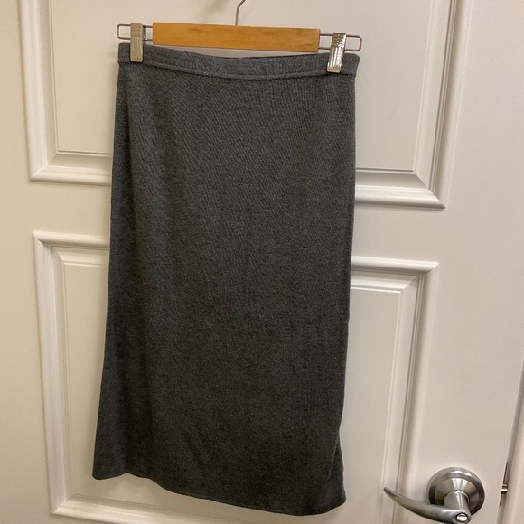 Elementz Midi Knit Skirt Gray Sz M Made in USA - Picture 1 of 8